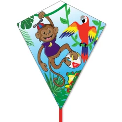 Kites Premier Kites 25 In. Diamond Kite - Monkey, Parrot And Tree Frog