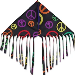 Kites Fringe Delta Kite - Black Peace