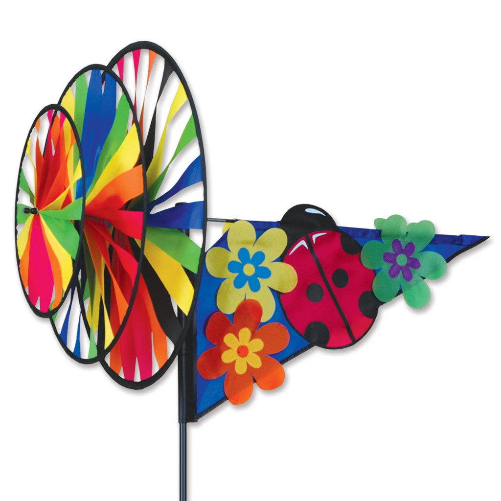 WindGarden WindGarden Triple Spinner - Pink Ladybug 1 WindGarden WindGarden Triple Spinner - Pink Ladybug