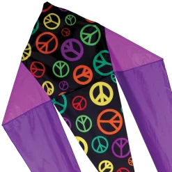 Kites Premier Kites 45 In. Flo-Tail Delta Kite - Peace Signs