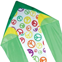 Kites 45 In. Flo-Tail Delta Kite - Lime Peace