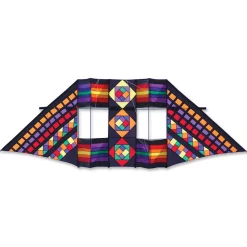 Collections Kites 12.5 Ft. Swept Wing Double Box Delta Kite - Mayan Rainbow Collections
