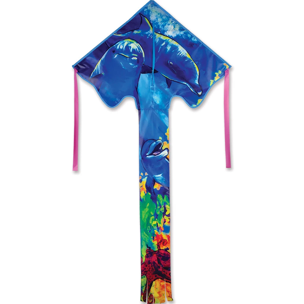 Kites Large Easy Flyer Kite - Dolphin Premier Kites 1 Kites Large Easy Flyer Kite - Dolphin Premier Kites