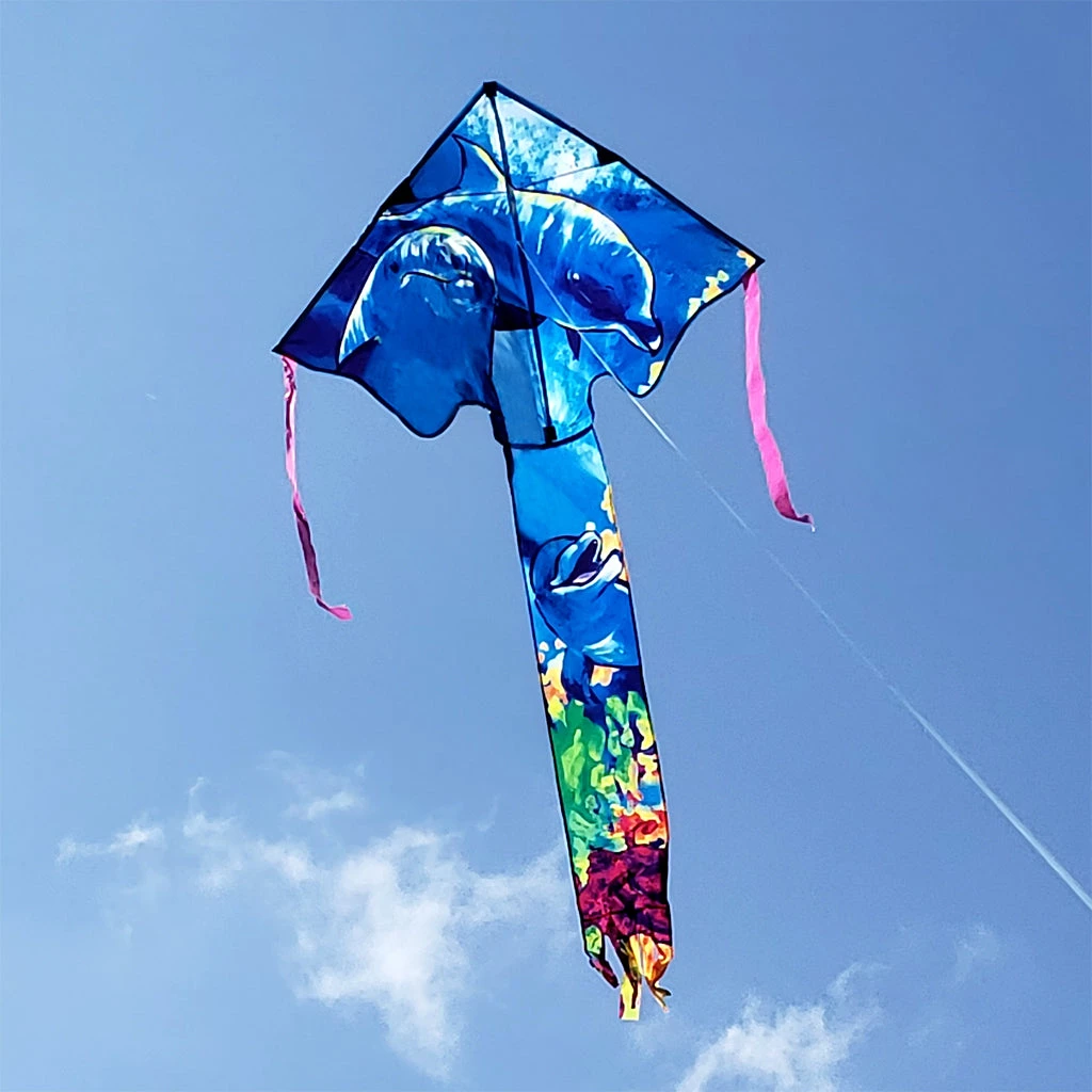 Kites Large Easy Flyer Kite - Dolphin Premier Kites 2 Kites Large Easy Flyer Kite - Dolphin Premier Kites