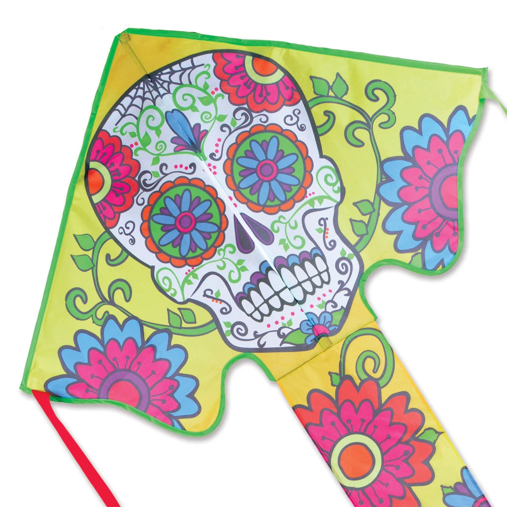 Kites Large Easy Flyer Kite - Sugar Skull Day Of The Dead Premier Kites 1 Kites Large Easy Flyer Kite - Sugar Skull Day Of The Dead Premier Kites