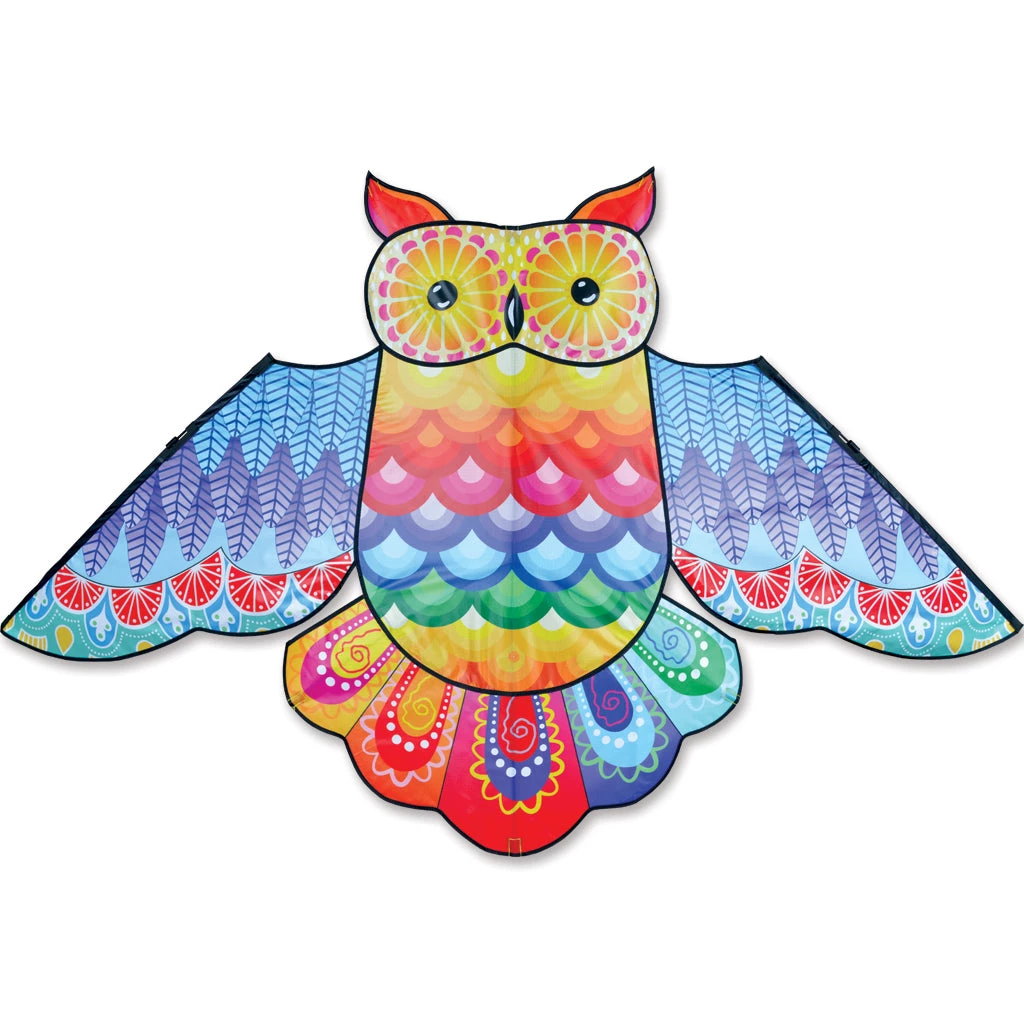 Kites 70 In. Rainbow Owl Kite Premier Kites 1 Kites 70 In. Rainbow Owl Kite Premier Kites