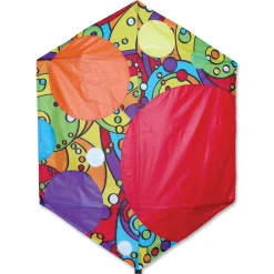 Kites Premier Kites 56 In. Rokkaku Kite - Rainbow Bubbles