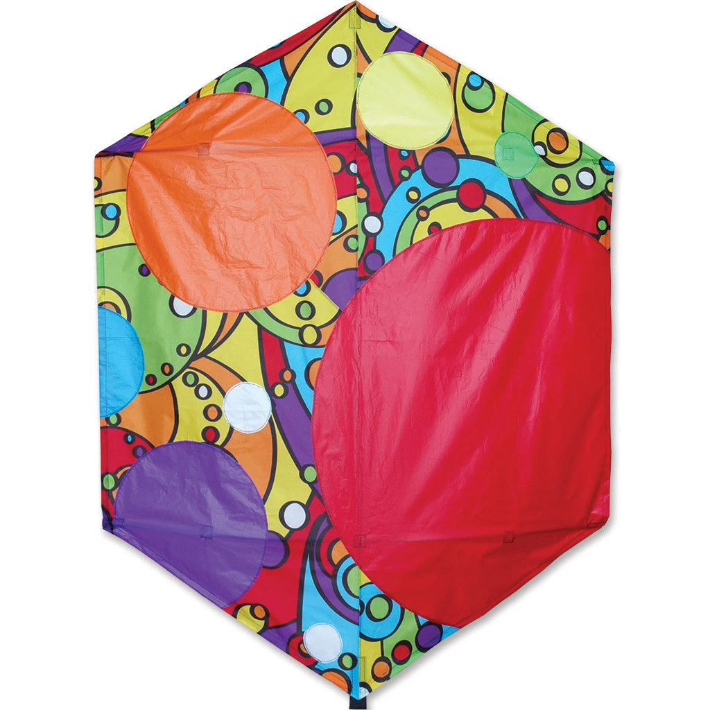 Kites Premier Kites 56 In. Rokkaku Kite - Rainbow Bubbles 1 Kites Premier Kites 56 In. Rokkaku Kite - Rainbow Bubbles