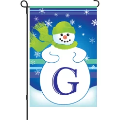 Accent Home & Garden 12 In. Winter Monogram Flag - G Accent