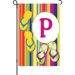 Accent Home & Garden Accent 12 In. Summer Monogram Flag - P