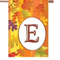 Accent Home & Garden 28 In. Fall Monogram Flag - E