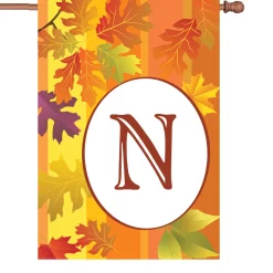Accent Home & Garden 28 In. Fall Monogram Flag - N