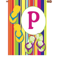 Accent Home & Garden 28 In. Summer Monogram Flag - P