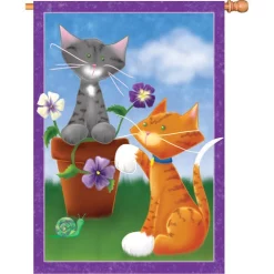 Accent Home & Garden 28 In. Flag - Playful Kitties