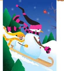 Accent Home & Garden Accent 28 In. Flag - Toboggan Ride