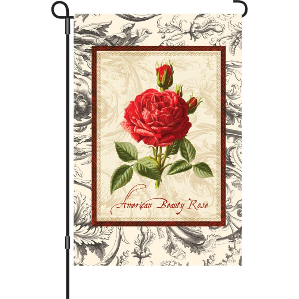 Accent Home & Garden 12 In. Flag - American Beauty Rose 1 Accent Home & Garden 12 In. Flag - American Beauty Rose
