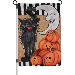 Accent Home & Garden Accent 12 In. Flag - Halloween Cat And Moon