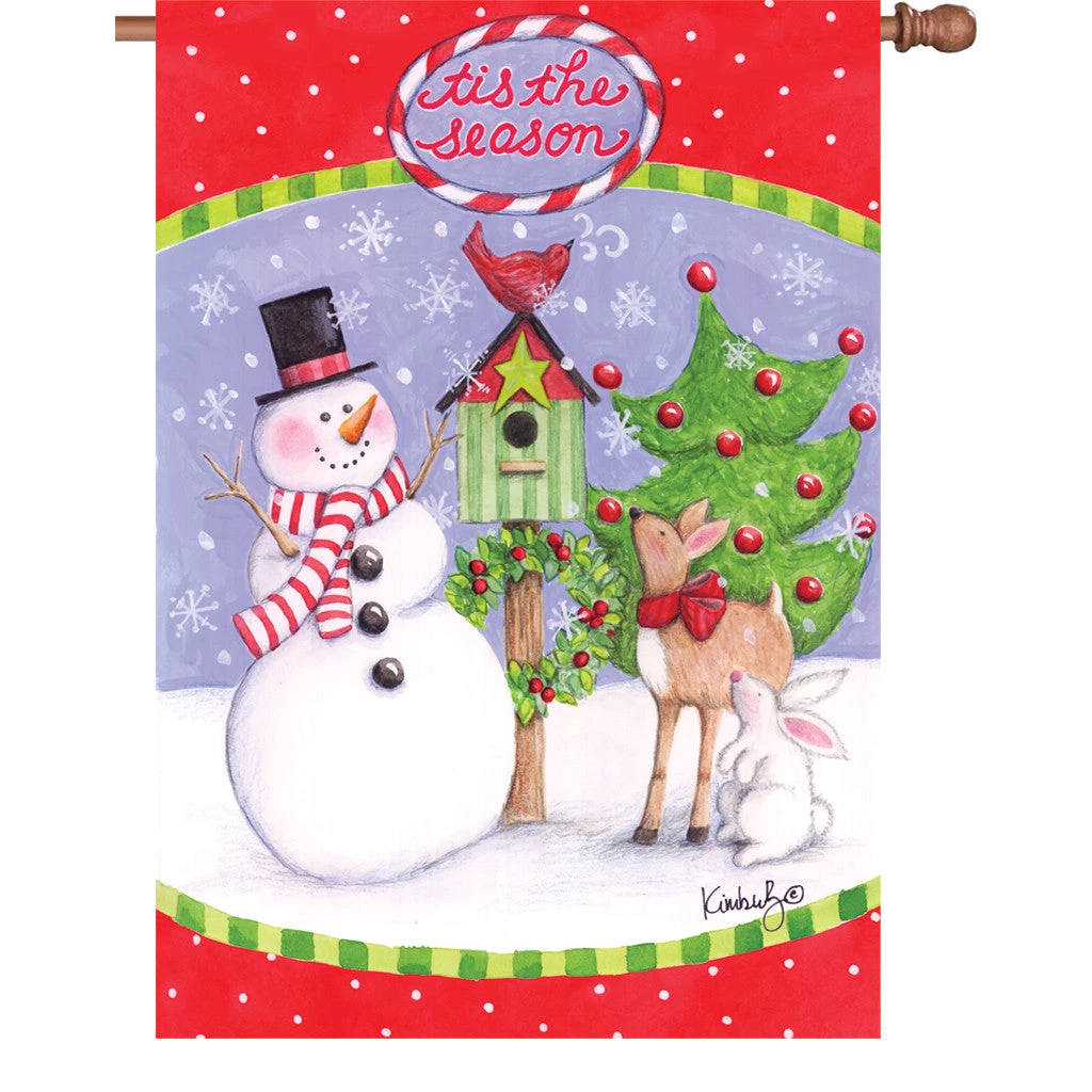Accent Home & Garden 28 In. Flag - Festive Friends 1 Accent Home & Garden 28 In. Flag - Festive Friends