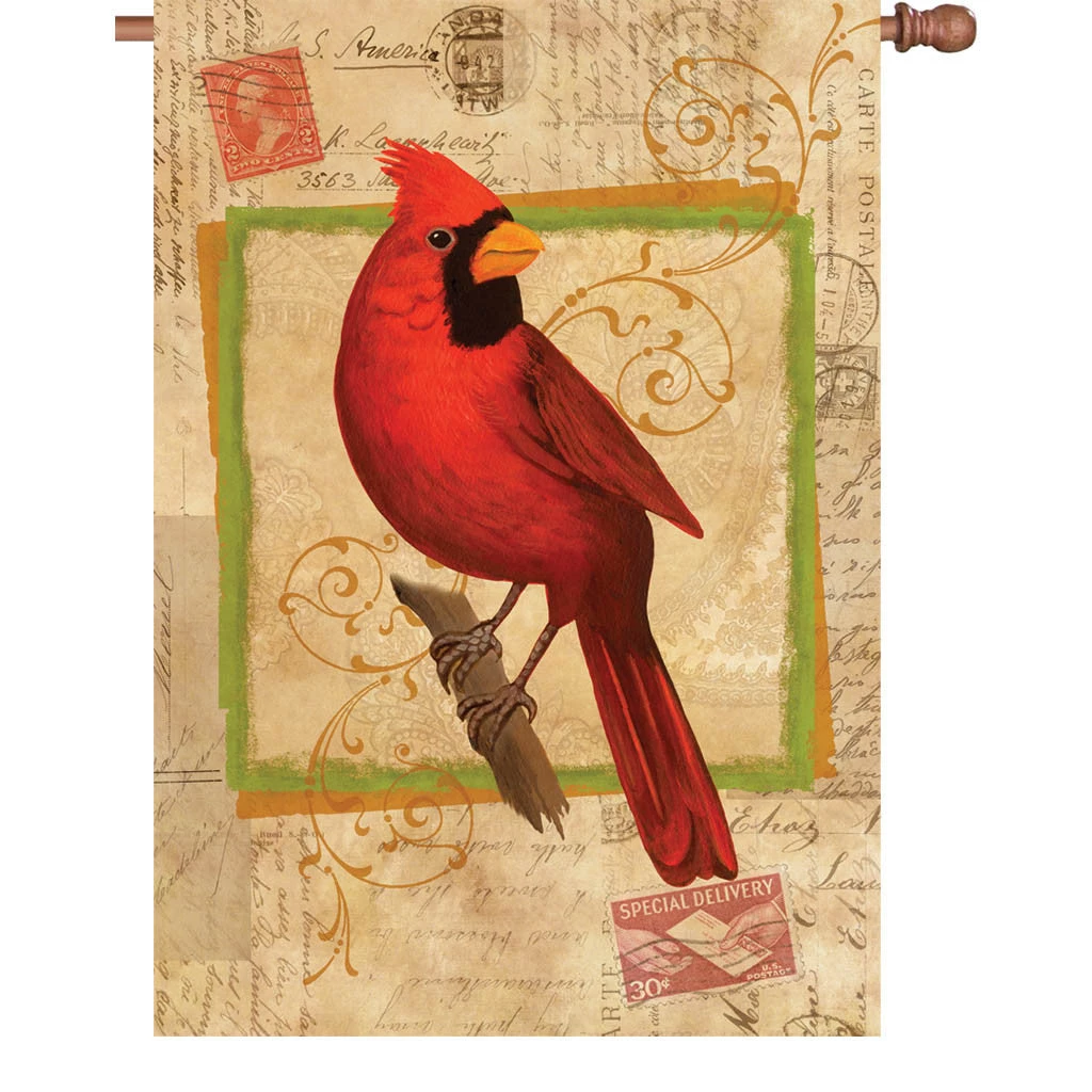 Accent Home & Garden Accent 28 In. Flag - Happy Cardinal 1 Accent Home & Garden Accent 28 In. Flag - Happy Cardinal