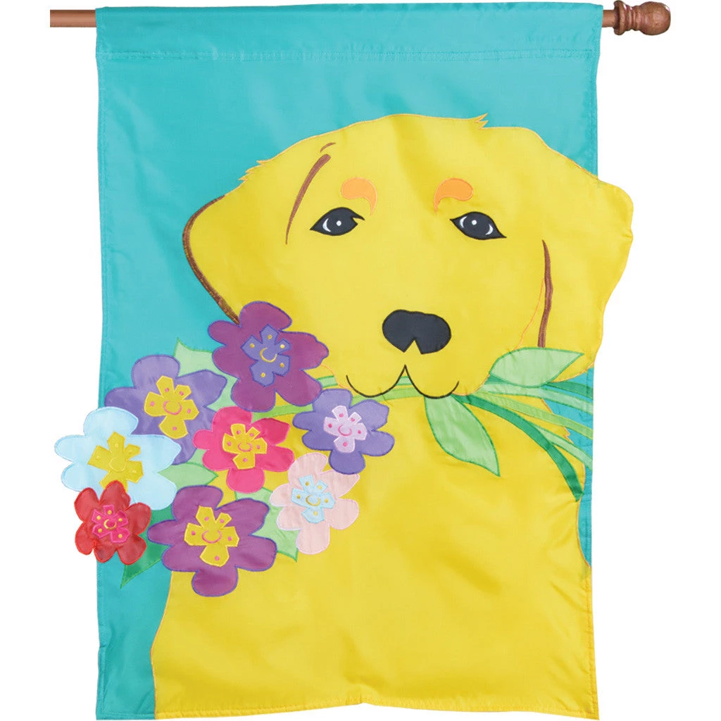 Accent Home & Garden Accent Applique Flag - Golden Retriever 1 Accent Home & Garden Accent Applique Flag - Golden Retriever