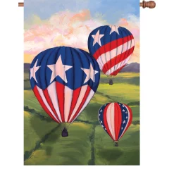 Accent Home & Garden 28 In. Flag - Patriotic Hot Air Balloons