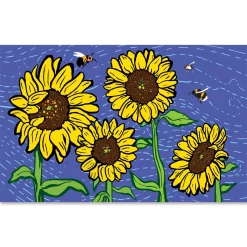 Accent Home & Garden 60 In. Embroidered Applique Windsock - Bees And Sunflower