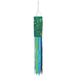 Accent Home & Garden Embroidered Applique Windsock - Shamrocks