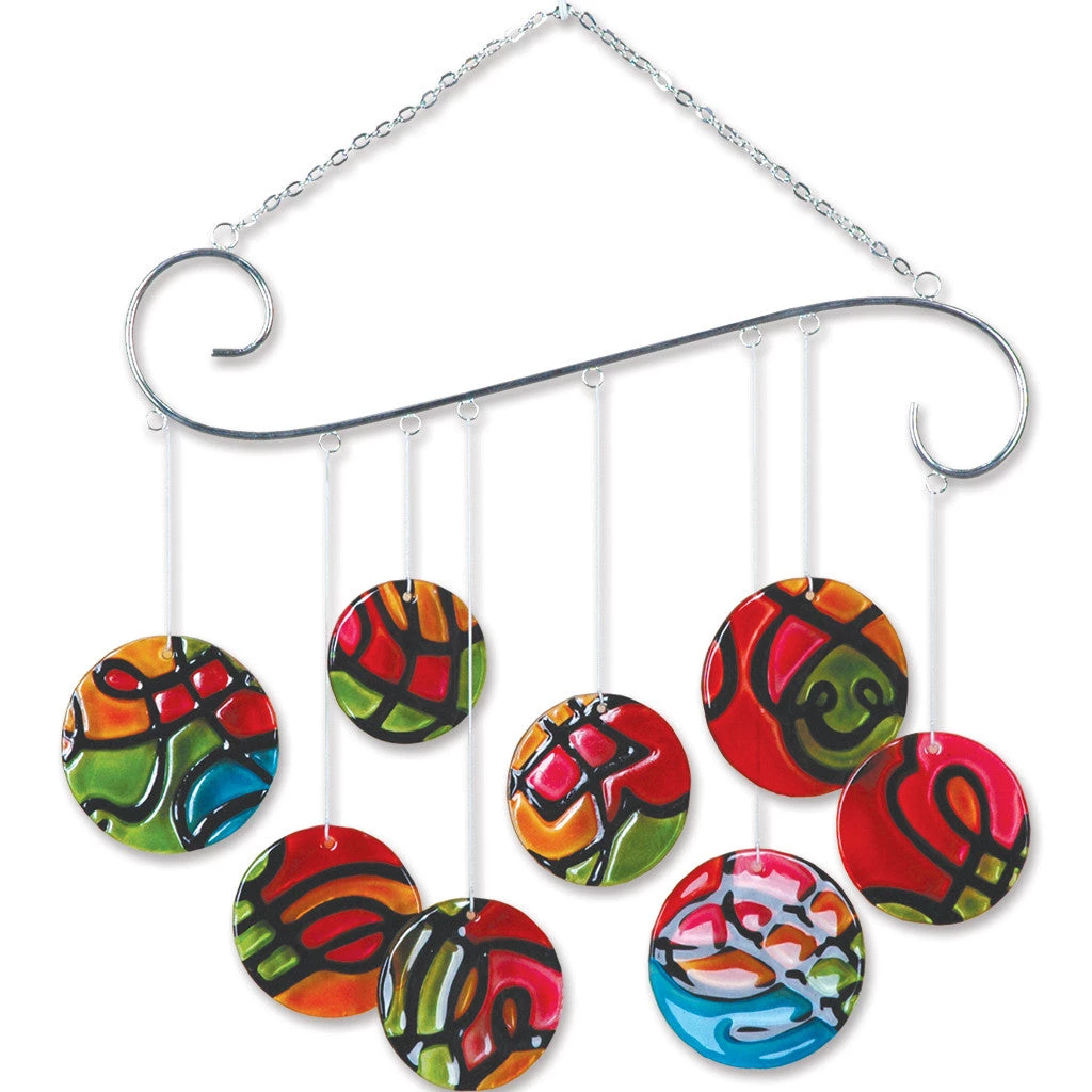 WindGarden Glass Scroll Mobile - Vibrant 1 WindGarden Glass Scroll Mobile - Vibrant