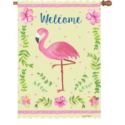 Accent Home & Garden 28 In. Flag - Coastal Flamingo Accent