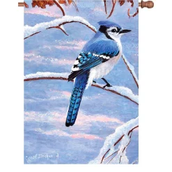 Accent Home & Garden 28 In. Flag - Winter Blue Jay